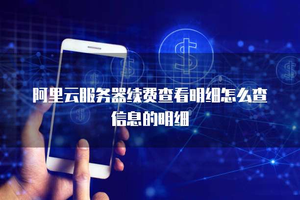 阿里云服务器续费查看明细怎么查信息的明细