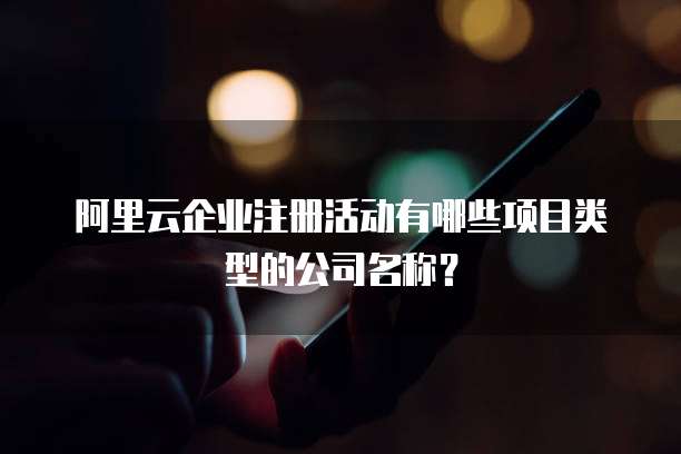 阿里云企业注册活动有哪些项目类型的公司名称？