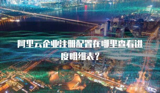 阿里云企业注册配置在哪里查看进度明细表?