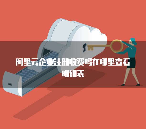阿里云企业注册收费吗在哪里查看明细表
