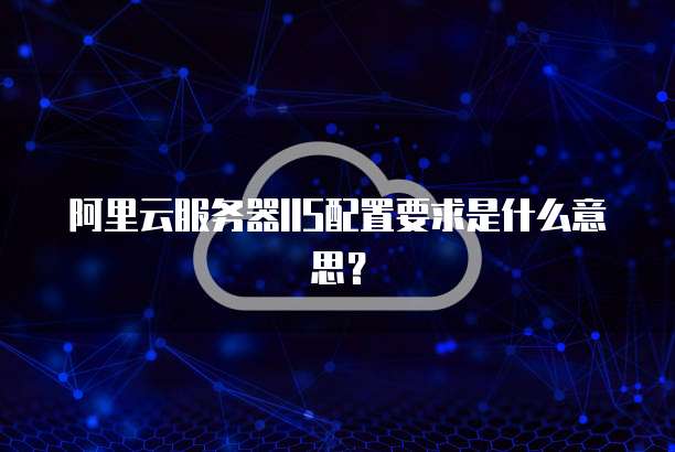 阿里云服务器IIS配置要求是什么意思?