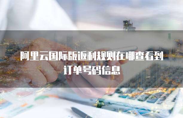 阿里云国际版返利规则在哪查看到订单号码信息