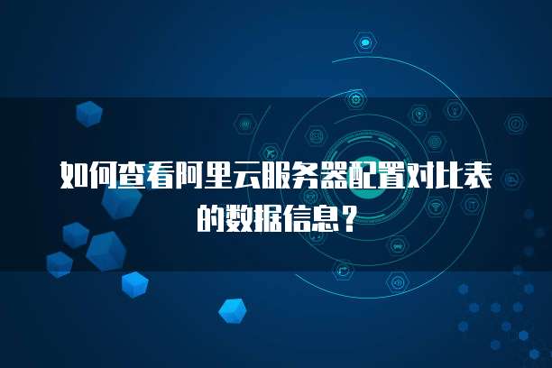 如何查看阿里云服务器配置对比表的数据信息?