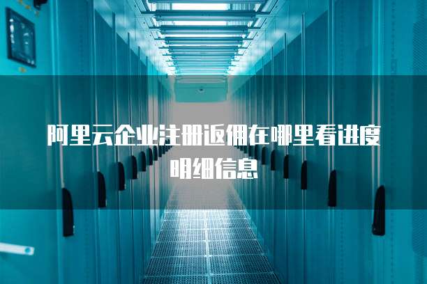 阿里云企业注册返佣在哪里看进度明细信息