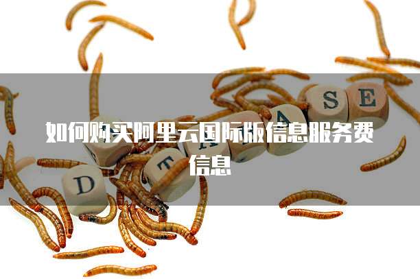 如何购买阿里云国际版信息服务费信息