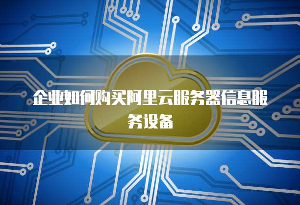 企业如何购买阿里云服务器信息服务设备