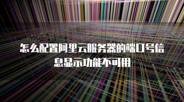 怎么配置阿里云服务器的端口号信息显示功能不可用