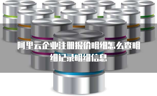 阿里云企业注册报价明细怎么查明细记录明细信息