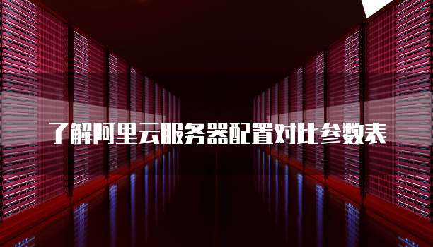 了解阿里云服务器配置对比参数表