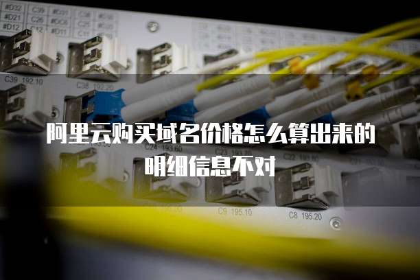 阿里云购买域名价格怎么算出来的明细信息不对
