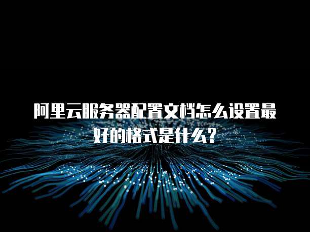 阿里云服务器配置文档怎么设置最好的格式是什么？