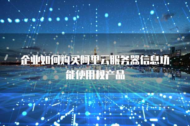 企业如何购买阿里云服务器信息功能使用权产品