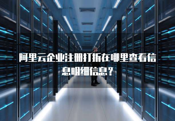 阿里云企业注册打折在哪里查看信息明细信息?