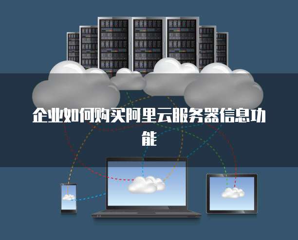企业如何购买阿里云服务器信息功能