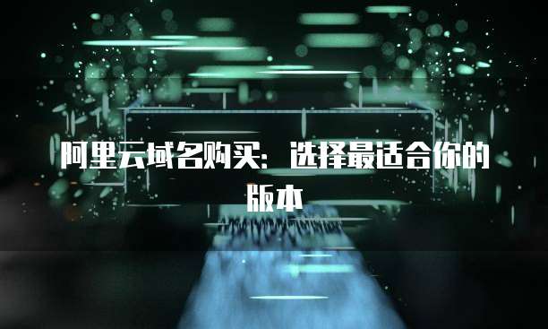 阿里云域名购买:选择最适合你的版本