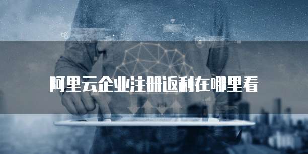 阿里云企业注册返利在哪里看