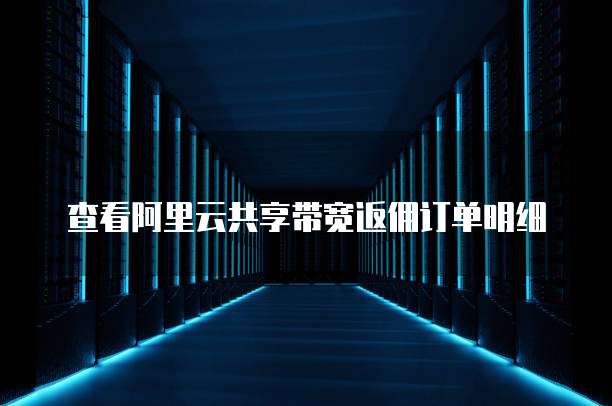 查看阿里云共享带宽返佣订单明细