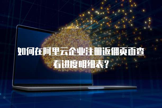 如何在阿里云企业注册返佣页面查看进度明细表?