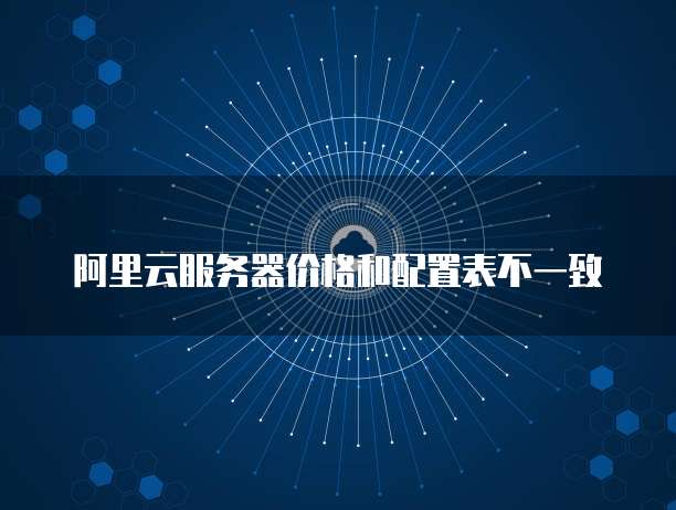 阿里云服务器价格和配置表不一致