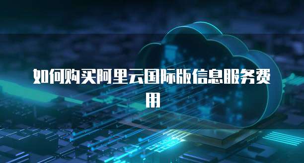 如何购买阿里云国际版信息服务费用