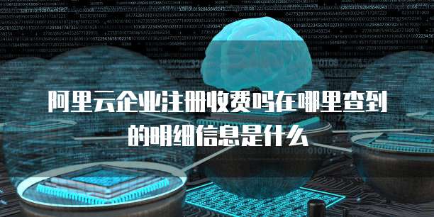 阿里云企业注册收费吗在哪里查到的明细信息是什么