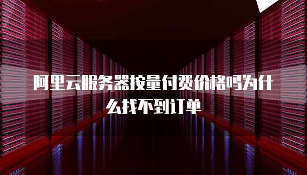 阿里云服务器按量付费价格吗为什么找不到订单