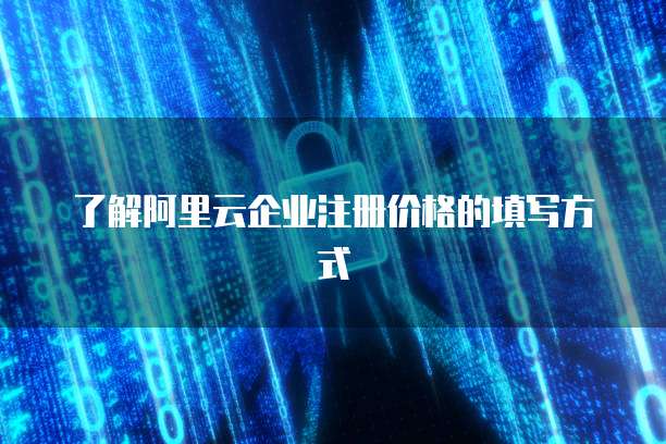 了解阿里云企业注册价格的填写方式
