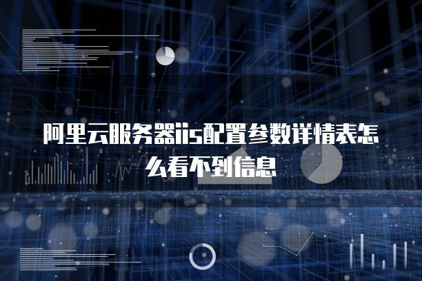 阿里云服务器iis配置参数详情表怎么看不到信息