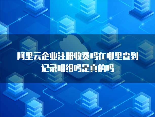 阿里云企业注册收费吗在哪里查到记录明细吗是真的吗