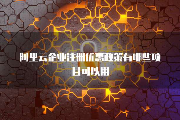 阿里云企业注册优惠政策有哪些项目可以用