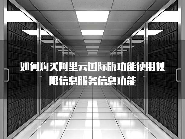 如何购买阿里云国际版功能使用权限信息服务信息功能