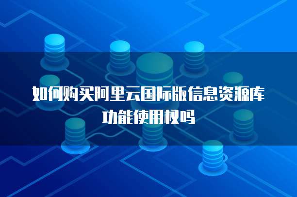 如何购买阿里云国际版信息资源库功能使用权吗