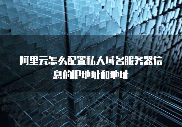 阿里云怎么配置私人域名服务器信息的IP地址和地址