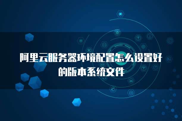 阿里云服务器环境配置怎么设置好的版本系统文件