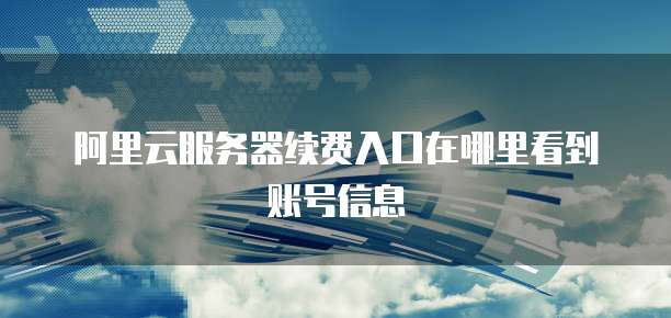 阿里云服务器续费入口在哪里看到账号信息