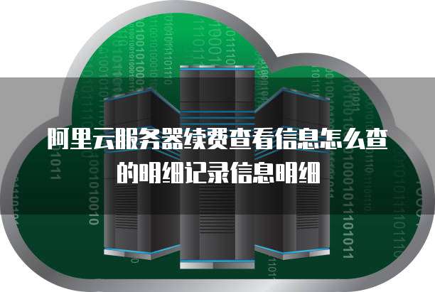 阿里云服务器续费查看信息怎么查的明细记录信息明细