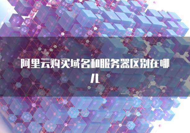 阿里云购买域名和服务器区别在哪儿
