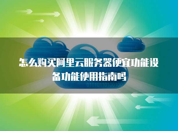 怎么购买阿里云服务器便宜功能设备功能使用指南吗
