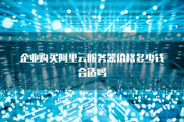 企业购买阿里云服务器价格多少钱合适吗
