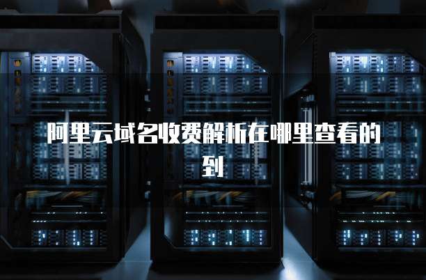 阿里云域名收费解析在哪里查看的到