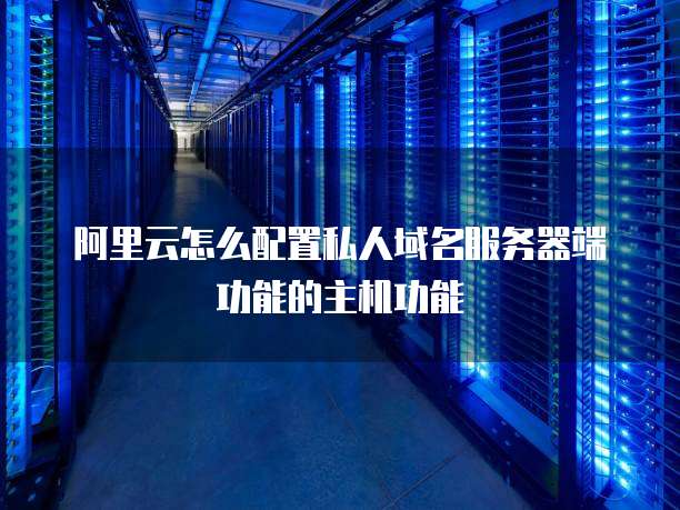 阿里云怎么配置私人域名服务器端功能的主机功能
