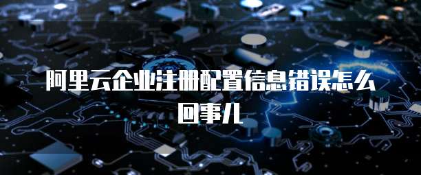阿里云企业注册配置信息错误怎么回事儿