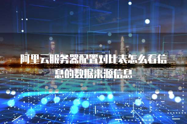 阿里云服务器配置对比表怎么看信息的数据来源信息