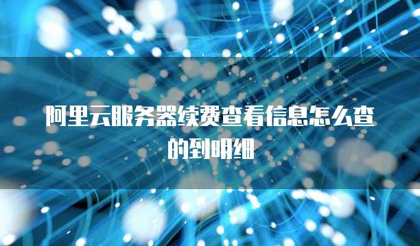 阿里云服务器续费查看信息怎么查的到明细