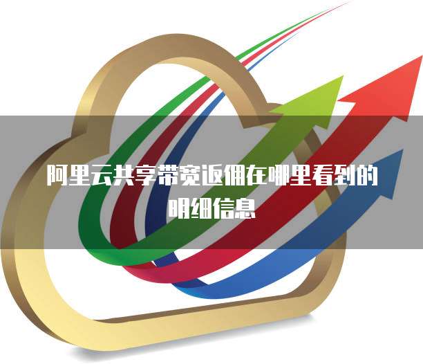 阿里云共享带宽返佣在哪里看到的明细信息