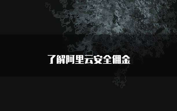 了解阿里云安全佣金