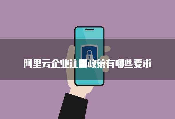 阿里云企业注册政策有哪些要求