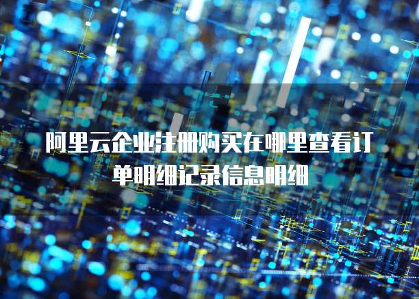 阿里云企业注册购买在哪里查看订单明细记录信息明细