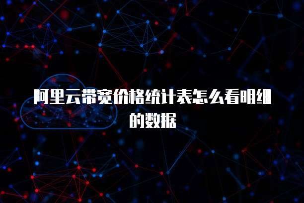 阿里云带宽价格统计表怎么看明细的数据