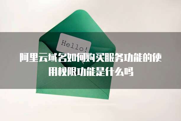 阿里云域名如何购买服务功能的使用权限功能是什么吗